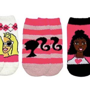 Mattel Barbie Little & Big Girls 3 Pair Cozy Low Cut Socks Size 7.5-3.5 NEW
